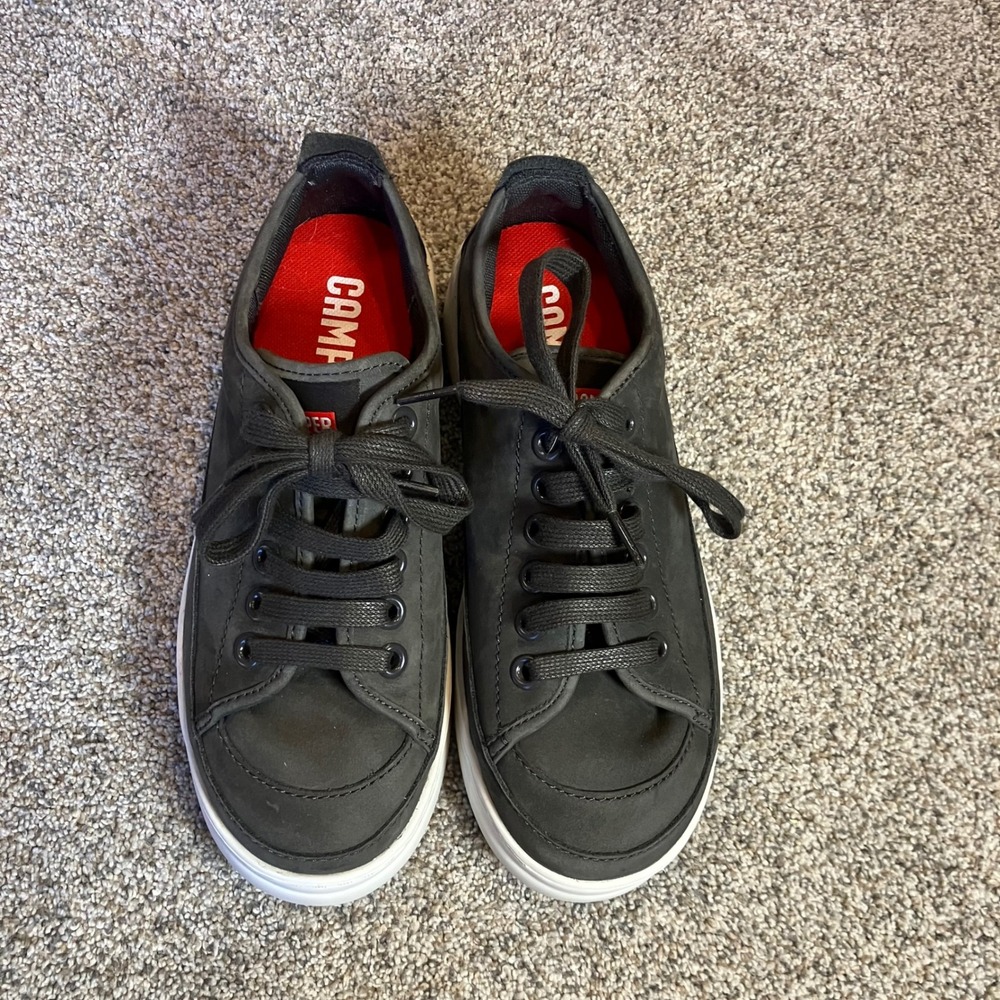 Camper Runner Up Dark Grey Nubuck Leather Platform Sneakers EU 36 US 6 Retro EUC